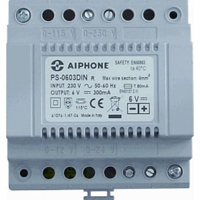 Aiphone PS Universele Voedingseenheid 6V 0.3A | PS-0603DIN
