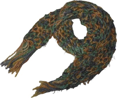 Wintersjaal groen-geel-grijs