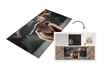 Keukenloper - Loper keuken - Schotse hooglander - Dier - Zonsondergang - 120x60 cm - Keukenloper vinyl