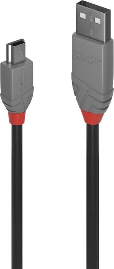 Lindy Usb 2.0 Kabel Type A Naar Mini B 3M Anthra Line Voor Printer