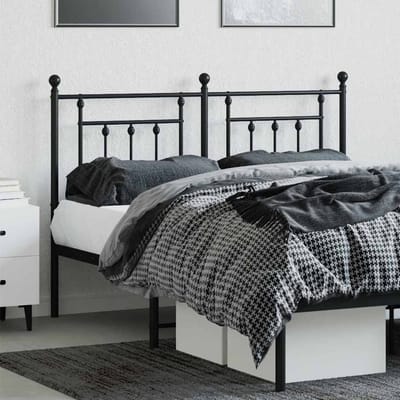 vidaXL - Vervangend - hoofdbord - 140 - cm - metaal - zwart