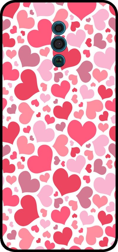 Smartphonica Telefoonhoesje Geschikt voor Oppo Reno met Hartjes Print - Hearts Design TPU Backcover Case - Kinder Hoesje met Hartjes Design geschikt voor Oppo Reno