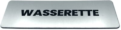 Deurbordje met tekst Wasserette - Formaat 150 x 50 mm x 1,6 mm - Incl. plakstrip | Geborstelde RVS-look toplaag | Gratis Verzending | Decoporta