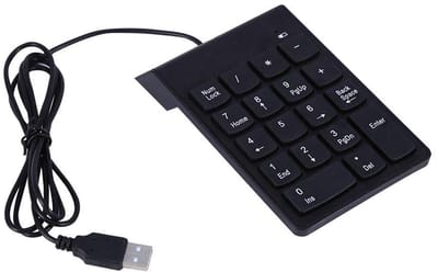 JHUBERS - USB Numeriek toetsenbord - Numpad 18 Toetsen - Compact en Lichtgewicht - Ideaal voor Spreadsheets - Plug-and-Play - Geschikt voor Laptop...