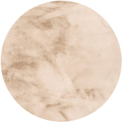 NATURL. Rond Hoogpolig vloerkleed - Comfy Supreme Beige - Ø 80cm
