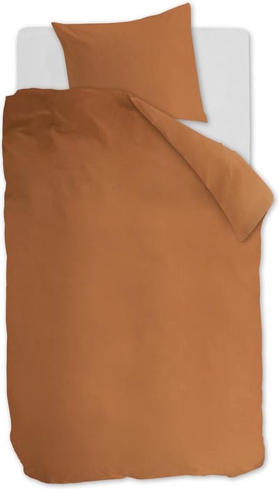 Ambiante Cotton Uni dekbedovertrek - Effen - Eenpersoons - 140x200/220 cm - Oranje