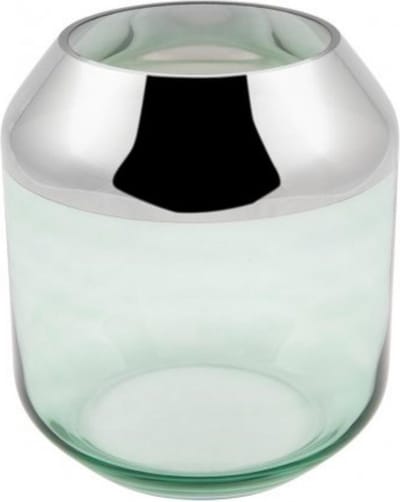 Theelichthouder 21cm - Glas - Groen | Smilla