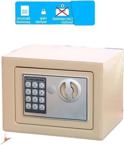 Digitale Kluis - Stalen Kluis Mini - Geld Opslag - Wrik Deur Anti-wrik - 17x17x23cm - Goud