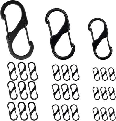 Mini Carabiner Haken Set van 30 Stuks - Rvs, Duurzaam en Lichtgewicht - Perfect voor Hiking, Vissen en Kamperen