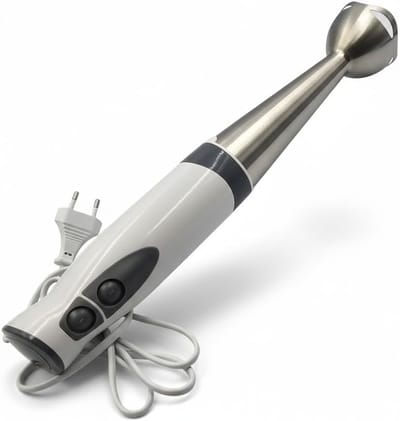 Staafmixer - Keukenmixer - Eten Bereiden - Spatbescherming - 27.5 cm - Zilver Wit