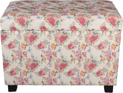 Clayre & Eef Poef 60x36x43 cm Roze Hout