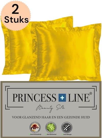 Princess Line Satijnen Beauty Silk Kussensloop - Zijden Zacht Beddengoed- Goed Voor De Haar En Huid-Goud -Set van 2 Stuks-60 x 70 CM