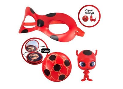 Bandai - Wonderbaarlijk lieveheersbeestje - Transformatieset - Lieveheersbeestje kostuum - Yoyo Mirror Mask Kwami Tikki oorbellen - Wonderbaarlijk kostuum en accessoires - Kinderspeelgoed 4+ - P50604
