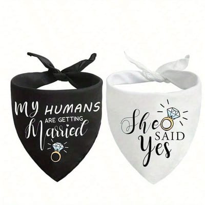 1 stuks Mijn Mensen Gaan Trouwen Ze Zei Ja Hond Bandana Set Voor Bruiloft Verloving Aankondiging Foto Props Bruidsdouche Hond Bruiloft 1pc