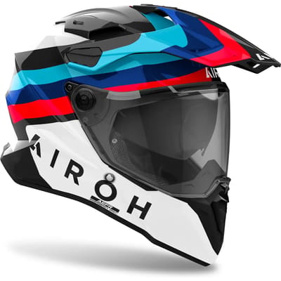 Airoh Motorrad Adventurehelm Commander 2 Doom AI20010040 Weiß/Schwarz-Blau-Rot-3XL