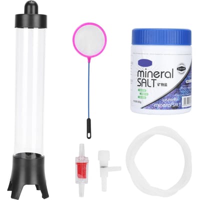 Vistank Garnalen Kweek Broedmachine Incubator Aquarium Kweker met Mineraalzouten Lepel Net white