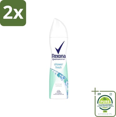 Rexona - Shower Fresh - Deodorant Spray - Anti-transpirant - 150 ml - Voordeelverpakking - 2 stuks - Rexona Shower Fresh - Deodorant spray