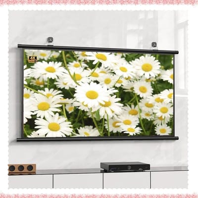 Projectiescherm Handmatig - Filmscherm Oprolbaar - Home Cinema Ervaring - Kreukvrij Glasvezel - 30 Inch 4:3 - Wit