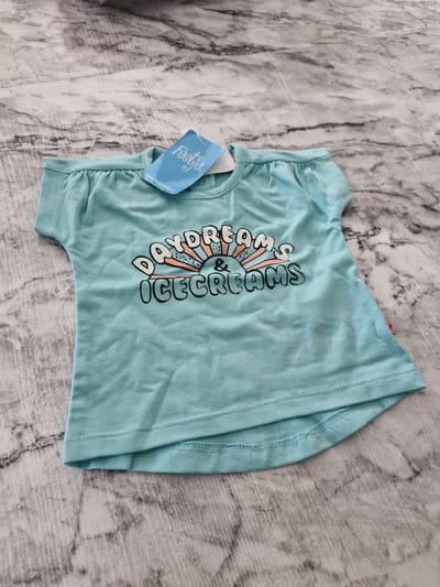 Feetje - Shirt korte mouw - Mint/Melange - Mt 56