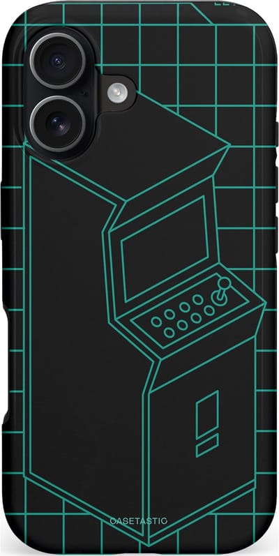 Casetastic hoesje geschikt voor Apple iPhone 17 - MagSafe - Dubbellaagse bescherming - Retro joystick - Fashion Case - Zwart Petrol