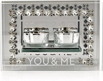 Celebrations - Home Collection -You and Me - Kristal dubbele theelichthouder - Widdop and Co