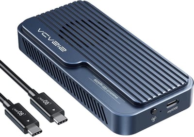 80Gbps M.2 NVMe SSD Behuizing met Koelventilator, Compatibel met Thunderbolt 5/USB4 en Snelle Gegevensoverdracht