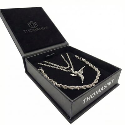 Thomasiny Cupido’s Revenge Set Zilverkleurig – 3-delige Heren Sieraden Set met Ketting, Armband & Extra Ketting – RVS 316L – Luxe Geschenkverpakking