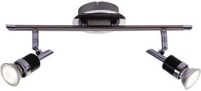 LED plafondlamp spot verlichting design lamp chroom woonkamer spots verstelbaar, warm wit, LxH 38 x 13,5 cm