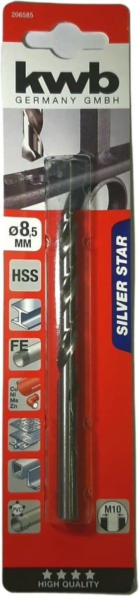 KWB HSS Silverstar Metaalboor op Kaart - 8,5 mm