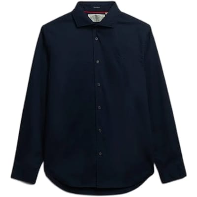 Superdry - Poplin Overhemd Met Lange Mouwen En Cut Away Kraag - Heren - Lange mouwen shirts