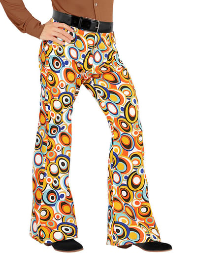Hippie Kostuum | Groovy Gandalf 70s Heren Broek, Luchtbellen Man | Large / XL | Carnaval kostuum | Verkleedkleding