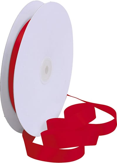Satijnlint, B: 15 mm, rood, 50 m/ 1 rol