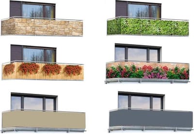 Maximex Balkonscherm Muurmotief - 85 x 500 cm - UV- en Weerbestendig