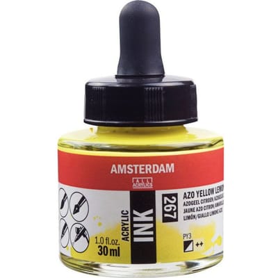 Flacon encre acrylique Acrylic Ink Amsterdam 30ml jaune azo citron jaune