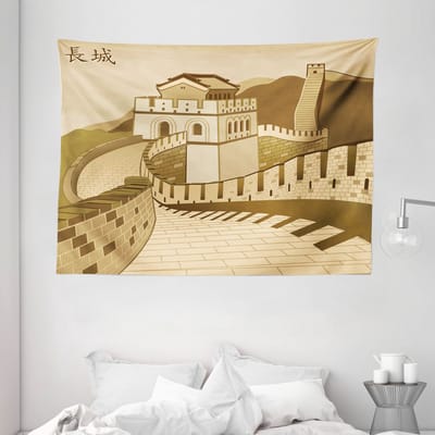 ABAKUHAUS Oostelijke wandtapijt en sprei, Oud cultureel erfgoed, 150 x 110 cm, Crème