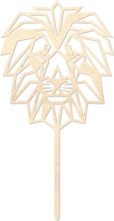 Houten caketopper / taarttopper - Leeuw - Taart / Cake topper op bestelling gemaakt