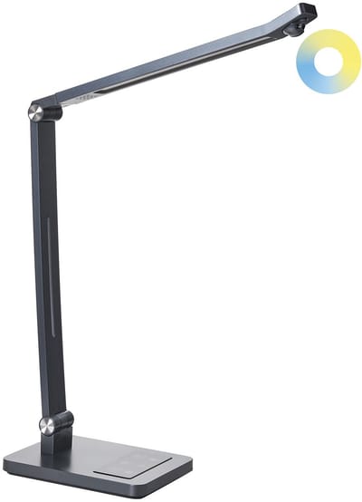 LEPUS - Bureaulamp LED - Donkergrijs - Synthetisch materiaal