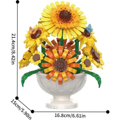 Botanicals Bloemstuk Bouwpakket DIY Bloemen Home Decoratie Kit Uniek Tafelstuk Idee Decoraties voor Kantoorhokje 10345 bagged yellow