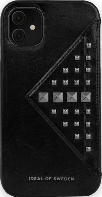 iDeal of Sweden Statement Case Flap Pocket voor iPhone 11/XR Beatstuds Glossy Black - Flap Pocket