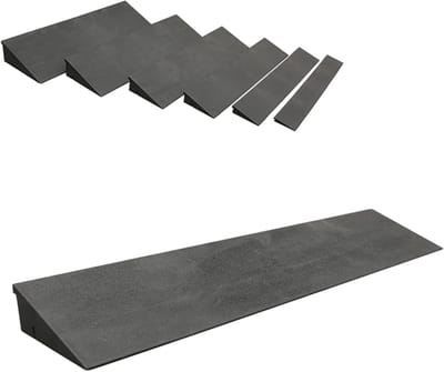 Drempelhelling Rubber - Stoeprand Oprijplaat - Makkelijke Toegang - Antislip Oppervlak - 50 x 16 x 6 cm - Zwart
