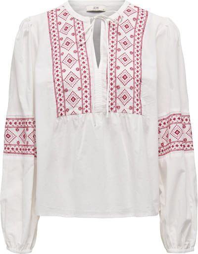 Jacqueline de Yong Blouse Jdylulu L/s Embroidery Shirt Wvn 15345478 Cloud Dancer/ski Patrol Dames Maat - XXL
