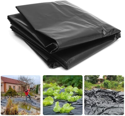 Unyqoos® Zwarte polyethyleen folie voor tuinieren en broeikassen, scheurvast en herbruikbaar