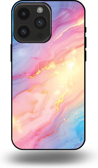 Smartphonica Telefoonhoesje Geschikt voor iPhone 14 Pro Max met Regenboog Glitter Marmer Opdruk - TPU Backcover Case Rainbow Glitter Marble Design geschikt voor iPhone 14 Pro Max