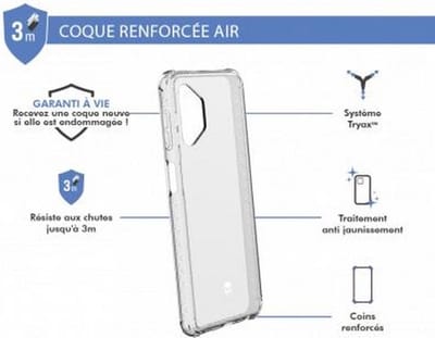Force Case, Hoesje geschikt voor Samsung Galaxy A32 5G - Versterkt 2m met Air Cushion & Tryax System, Transparant