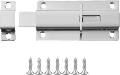 Roestvrijstalen Deurslot - Grendel Bout - Magazijn Kast Beveiliging - Duurzaam Metaal - 7x4.7x2.5cm - Geborsteld
