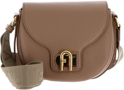 FURLA Leren Schoudertas Lotus Mini Crossbody Bag Deserto + Toni DESERTO Lichtbruin