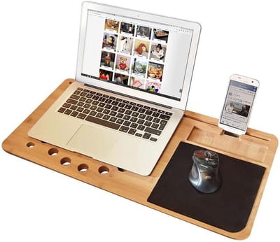 Famanu - Ventilatie-laptopbureau met luchtgaten – groot formaat – stabiel