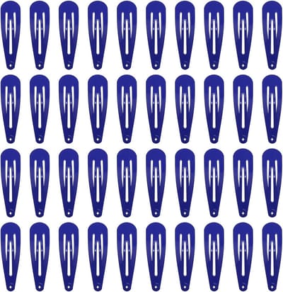 40 Stuks Gekleurde Metalen Haarspeldjes 6.5 cm voor Vrouwen Blauw
