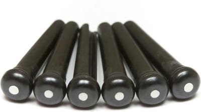 Graph Tech PP-2122-00 Traditionele Brugpinnen met Witte Inleg - Set van 6 zwart
