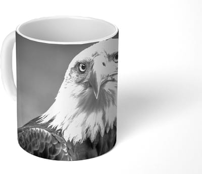 Mok - Koffiemok - Arend - Roofvogel - Zwart - Wit - Dieren - Mokken - 350 ML - Beker - Koffiemokken - Theemok